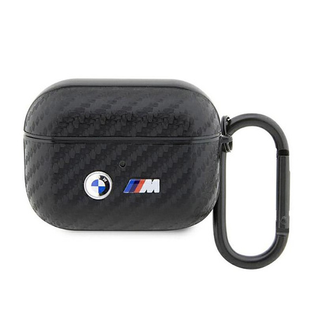 Dvojité kovové logo BMW Carbon - pouzdro AirPods Pro (černé)