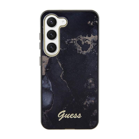Guess Golden Marble Collection - pouzdro pro Samsung Galaxy S23+ (černé)
