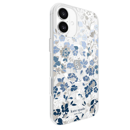 Kate Spade New York Protective Gems MagSafe - iPhone 16 Plus tok (virágágyás kék)