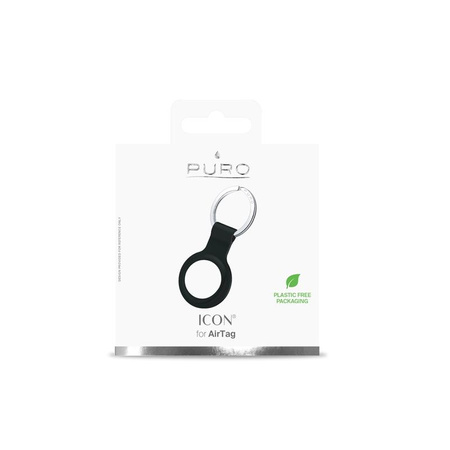 PURO ICON Case - Silikonowy brelok do Apple AirTag (czarny)