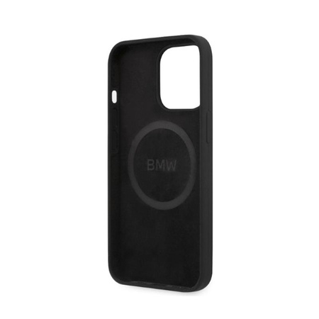 BMW Silikon Signature Logo Magsafe - iPhone 13 Pro Tasche (schwarz)