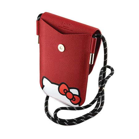 Hello Kitty Leather Hiding Kitty Cord - Crossbody taška na telefon (červená)