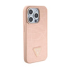 Guess Kroko-Dreieck Metall-Logo - iPhone 15 Pro Max Tasche (rosa)