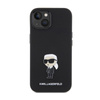 Karl Lagerfeld Silicone Ikonik Metal Pin - pouzdro pro iPhone 15 Plus (černé)