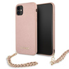 Guess Saffiano Chain - pouzdro pro iPhone 11 (růžové)