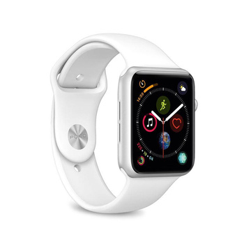PURO ICON - Elastický sportovní řemínek pro Apple Watch 38/40/41 mm (S/M a M/L) (bílý)