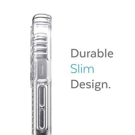 Speck Presidio Perfect-Clear with Grips - iPhone 13 Pro Max / iPhone 12 Pro Max Case with MICROBAN Coating (Clear)