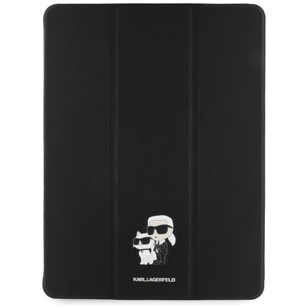 Karl Lagerfeld Book Cover Saffiano Magnetic Karl & Choupette - pouzdro pro iPad Air 13" M3 (2025) / iPad Air 13" M2 (2024) (černé)