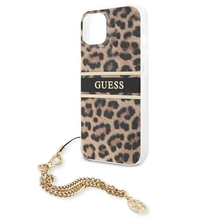 Guess Leopard Goldkette - iPhone 13 Mini Tasche