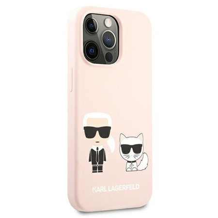 Karl Lagerfeld Slilicone Karl & Choupette - iPhone 13 Pro Tasche (rosa)