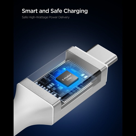 Spigen EB10010CC Essential - USB-C na USB-C PD kabel 100W 1m (bílý)