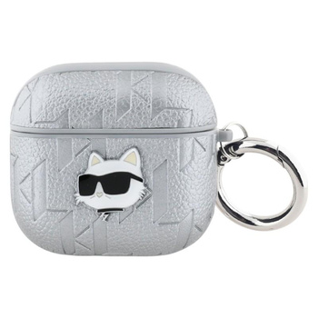 Karl Lagerfeld Monogram Choupette Head - Étui AirPods 4 (argent)