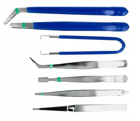 Kinzo - Set of precision tweezers 7 pcs