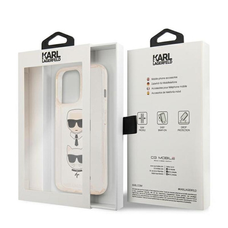 Karl Lagerfeld Glitter Karl & Choupette Head - iPhone 13 Pro tok (arany)
