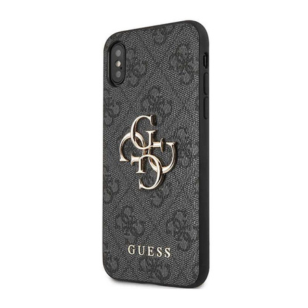 Guess 4G Big Metal Logo - Coque iPhone X (grise)