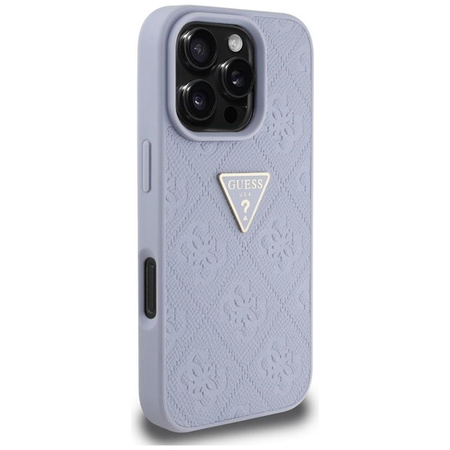 Guess Hot Stamp 4G Pattern Triangle Metal Logo - pouzdro pro iPhone 16 Pro (fialové)