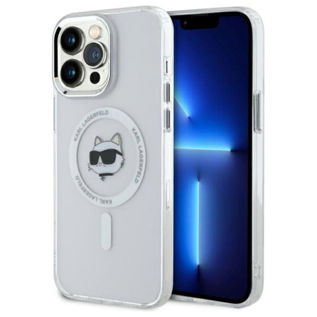 Karl Lagerfeld IML fém Choupette Head MagSafe - iPhone 13 Pro Max tok (fehér)