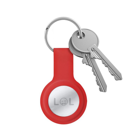 Crong Silicone Case with Key Ring - Etui de protection pour Apple AirTag (rouge)