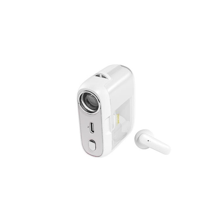 WEKOME S28 Pop Digital Series - Casque d'écoute sans fil Bluetooth V5.3 TWS avec étui de chargement et fonction projecteur (Blanc)