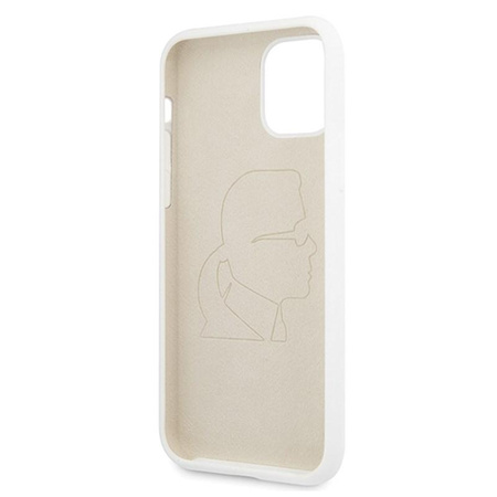 Pouzdro Karl Lagerfeld Fullbody Silicone Iconic - iPhone 11 Pro Max (bílé)