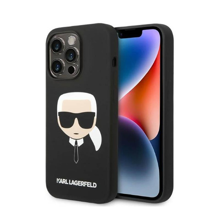 Karl Lagerfeld Silicone Iconic Karl`s Head MagSafe - iPhone 14 Pro Tasche (schwarz)