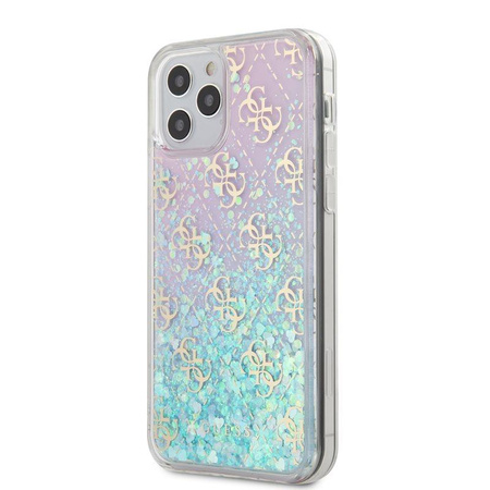 Guess 4G Liquid Glitter - iPhone 12 / iPhone 12 Pro Tasche (rosa/türkis)