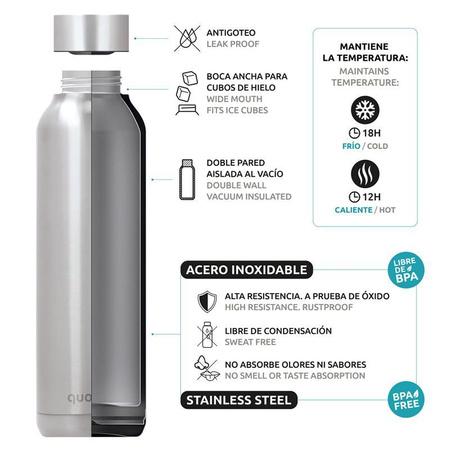 Quokka Solid - Butelka termiczna ze stali nierdzewnej 630 ml (Bright Blue)(Powder Coating)