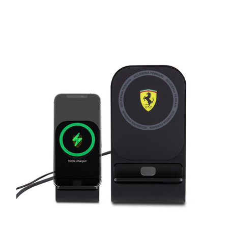 Ferrari MagSafe Desk Charger with Stand - MagSafe 15W induktives Ladegerät für den Schreibtisch (schwarz)