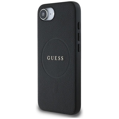 Guess Grained Ring MagSafe - tok iPhone 16e készülékhez (fekete)