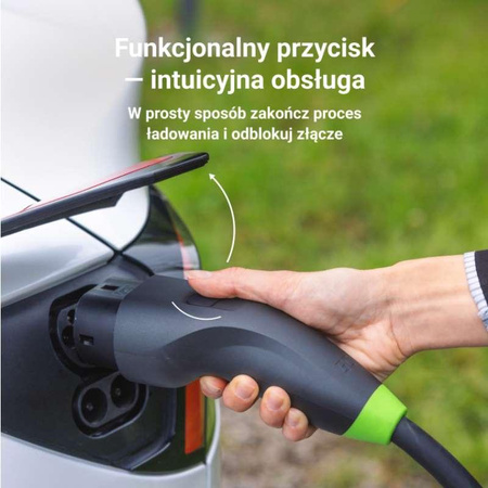 Green Cell - HabuDen Wallbox 22kW 32A 5m Type 2 charger for EV charging with GC Bluetooth WiFi NFC app