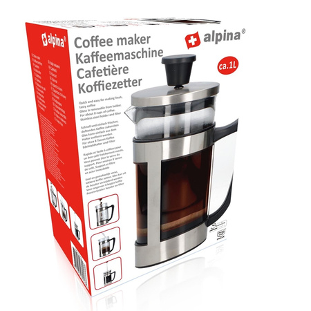 Alpina - Caffettiera French Press 1L 10x23 cm