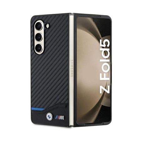 BMW Leder Carbon - Samsung Galaxy Z Fold 5 Tasche (schwarz)