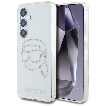 Karl Lagerfeld Rhinestones Karl Head Logo - pouzdro pro Samsung Galaxy S25 (průhledné)
