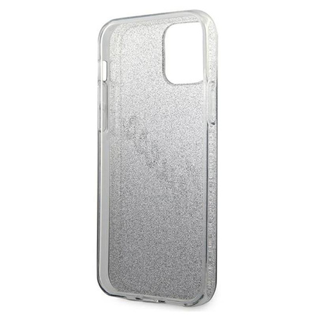 Guess Glitter Gradient Script - iPhone 12 mini Tasche (schwarz)