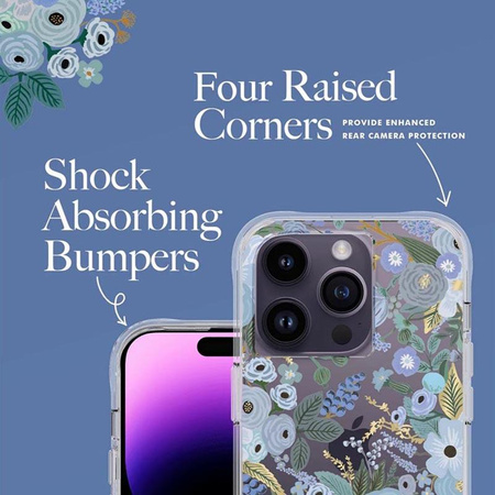 Rifle Paper Clear - Case for iPhone 14 Pro (Garden Party Blue)