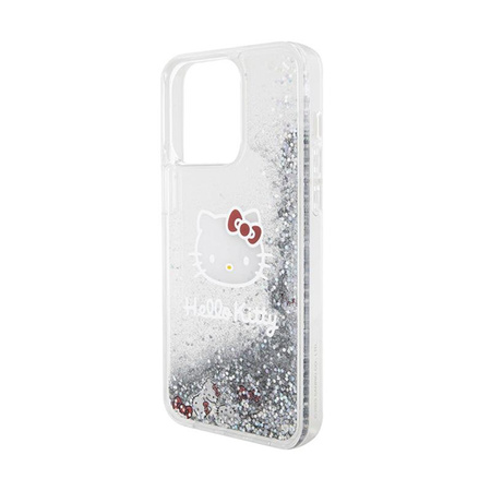 Hello Kitty Liquid Glitter Charms Kitty Head - Coque iPhone 15 Pro Max (argent)