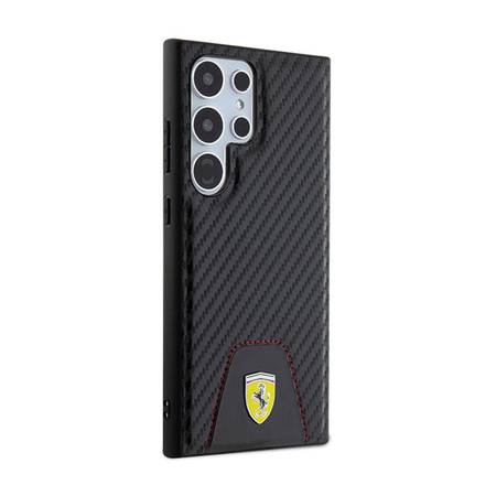 Fond surpiqué Ferrari Carbon - Etui Samsung Galaxy S24 Ultra (noir)