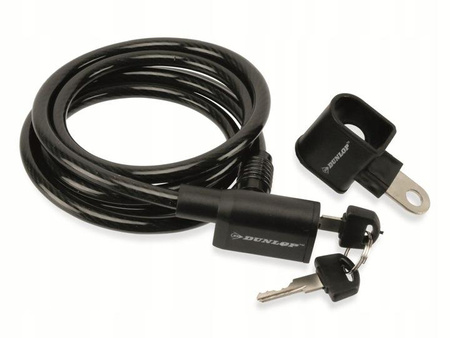 Dunlop - antivol pour vélo 150 cm + poignée (noir)