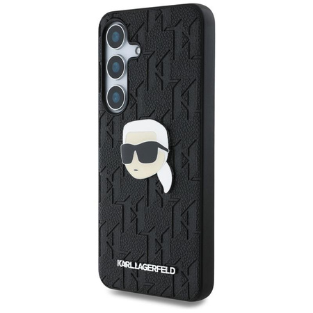 Karl Lagerfeld Leather Monogram Pin Logo Karl Head - Etui Samsung Galaxy S25 (noir)