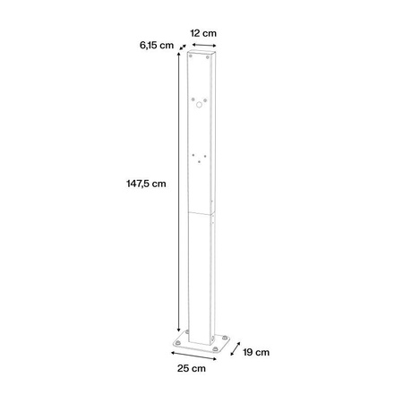 Green Cell - GC Habu Post mounting post for HabuDen Wallbox electric car charging station