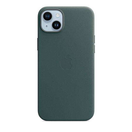 Apple Leather Case - Skórzane etui z MagSafe do iPhone 14 Plus (leśna zieleń)