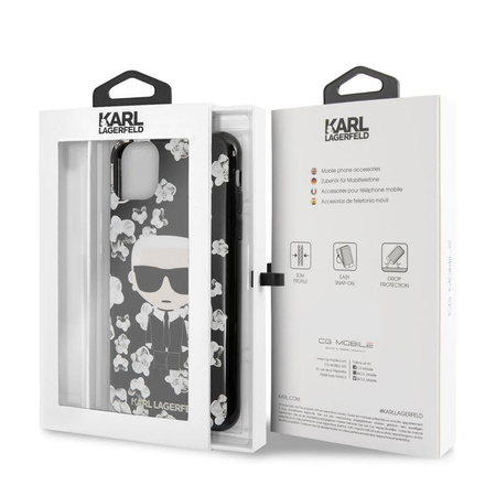 Karl Lagerfeld Iconic Karl Flower - Coque iPhone 11 Pro Max (noir)