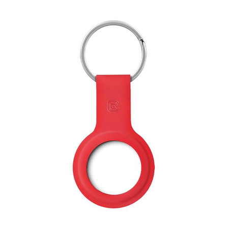Crong Silicone Case with Key Ring - Schutzhülle für Apple AirTag 1 / 2 Schlüsselanhänger (Rot)
