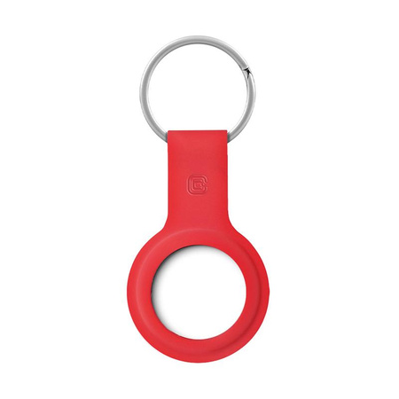 Crong Silikonhülle mit Schlüsselring - Apple AirTag Schlüsselanhänger (rot)