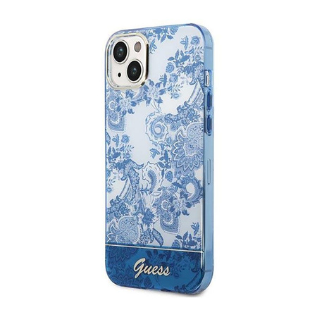 Guess Porcelain Collection - Coque pour iPhone 14 Plus (bleu)