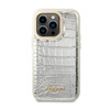 Guess Croco Collection - Coque pour iPhone 14 Pro (argent)