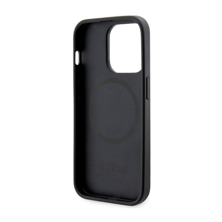 Guess 4G Gedruckte Streifen MagSafe - iPhone 14 Pro Max Tasche (Schwarz)