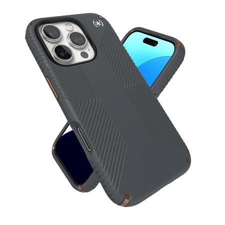 Speck Presidio2 Grip - iPhone 16 Pro tok (szénszürke / hideg bronz / fehér)
