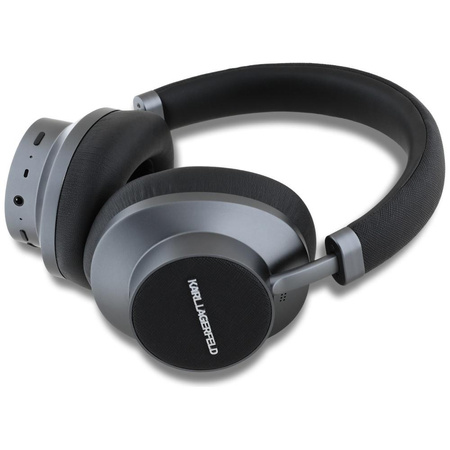 Karl Lagerfeld Saffiano Elongated - Bezdrátová sluchátka do uší s Bluetooth ANC + ENC (černá)