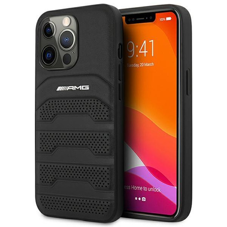 AMG Debossed Lines - Coque pour iPhone 14 Pro Max (noir)